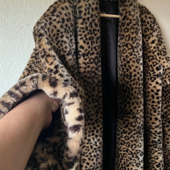 Monterey Fashons Made in USA 100% Acrylic Leopard Print Teddy Jacket women M(1X) - Picture 8 of 17